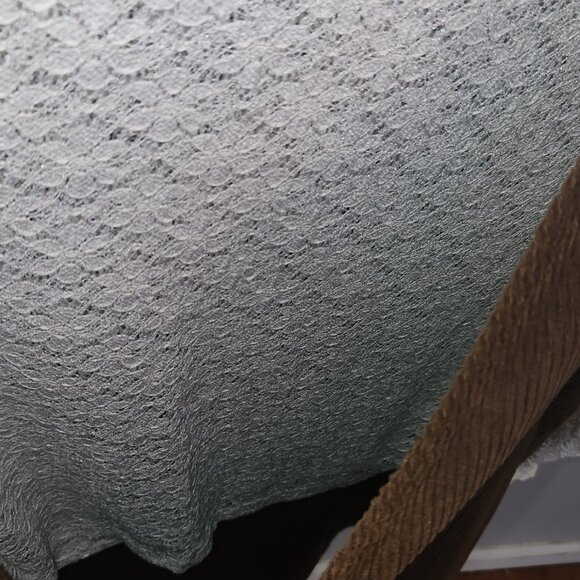 Vintage corduroy jumper dress and lace shirt.Perfect Thanksgiving Hostess outfit - Picture 5 of 5